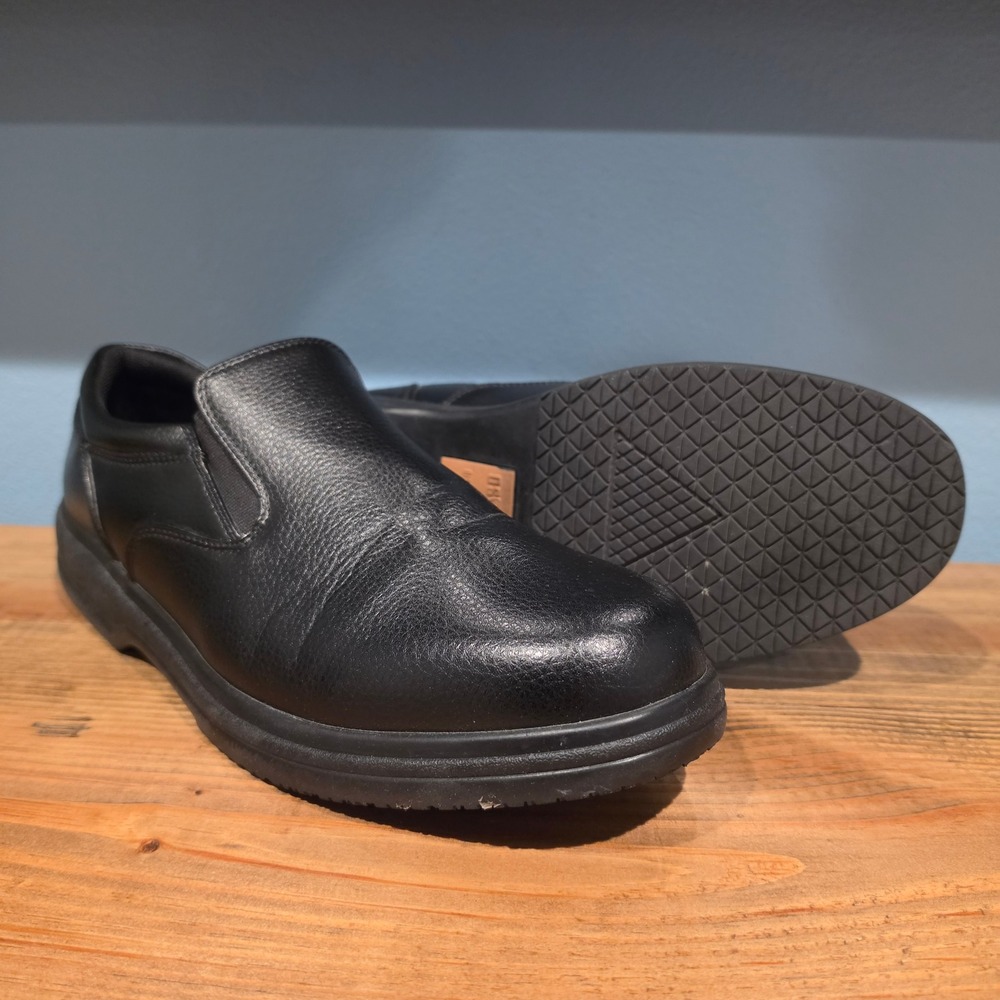 Deer Stags Mens Manager Vega Slip On Work Shoes Black Non Slip Memory Foam Sz 13